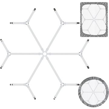 Justbar lagenstrammer med clips - hvid